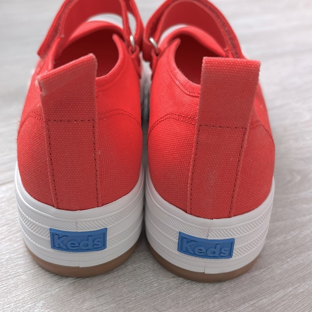 Keds Platform Mary Jane Red Canvas Sneakers size 8 - Picture 4 of 12